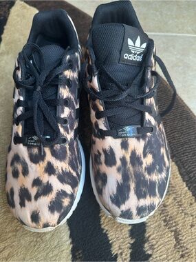 adidas Leopard Print Torsion Sneakers - Black & Tan